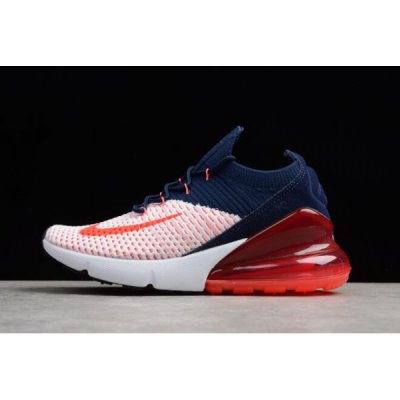 Nike Bayan Air Max 270 Flyknit Koyu Mavi / Kırmızı Koşu Ayakkabısı Türkiye - P1WAZL94